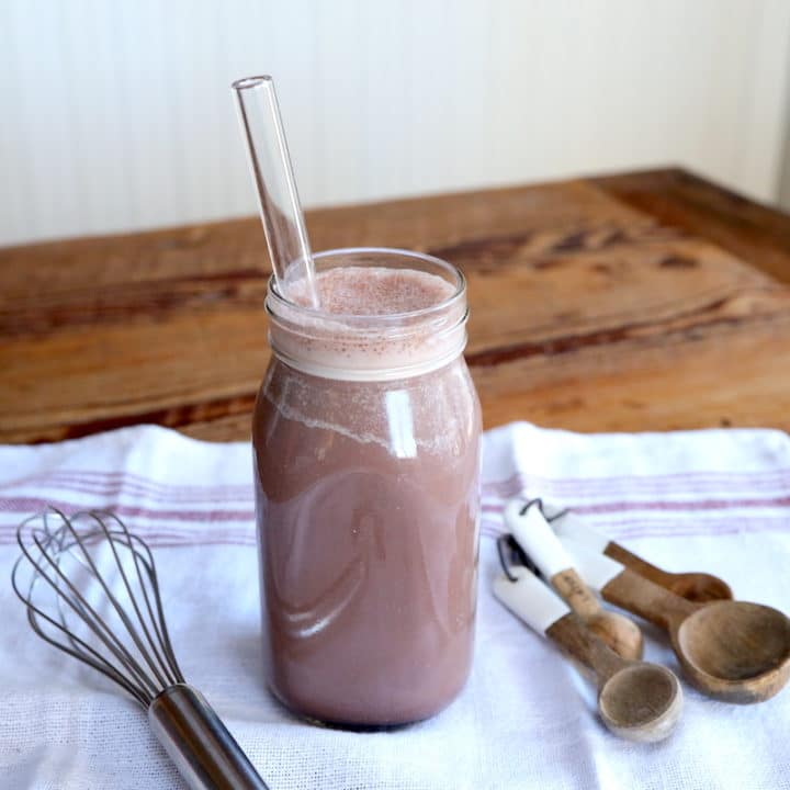 homestead chocolate milk with farm fresh ingredients