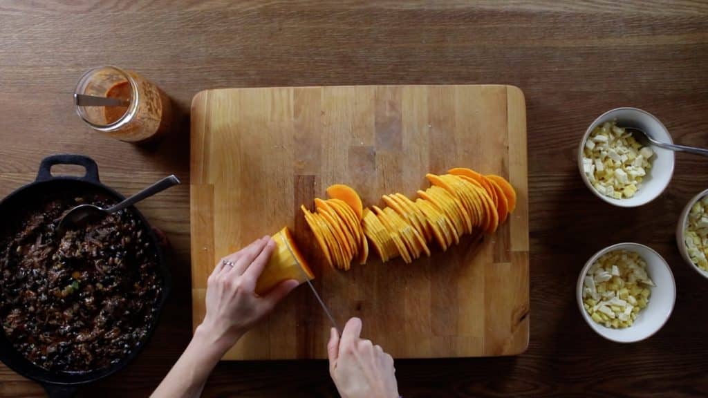 thin butternut squash slices