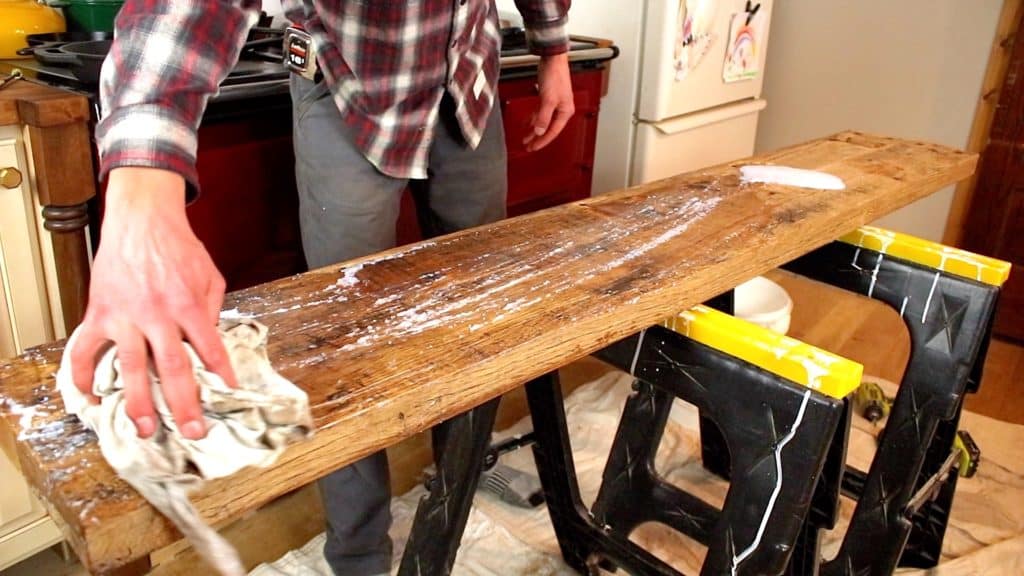 working soap finish into board