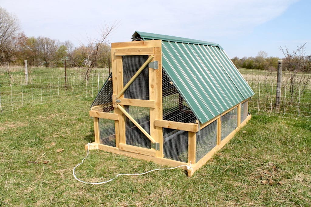 sucovich chicken tractor with metal roof