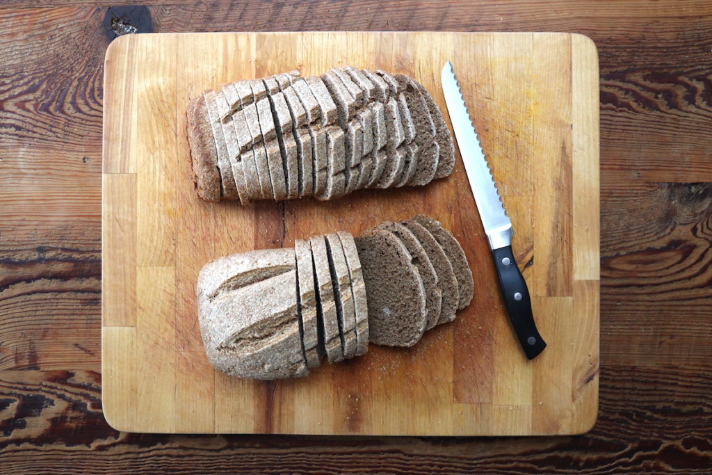 sliced sourdough bread to freeze for storage