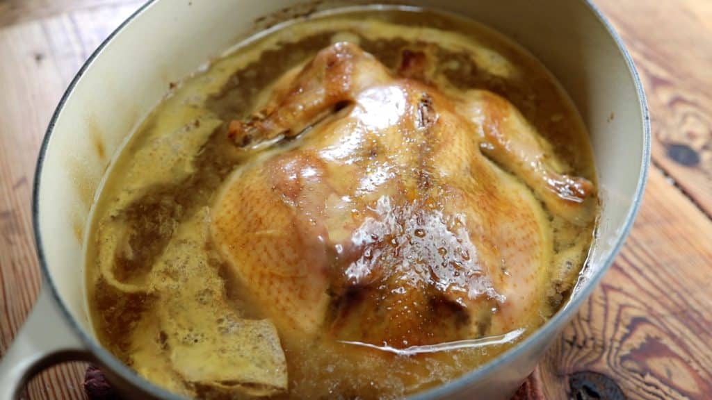 slow cooked whole chicken and bone broth