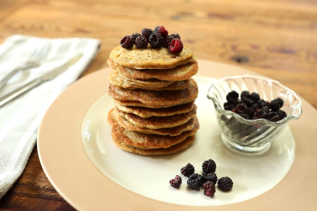 sourdough starter pancakes with fresh berries
