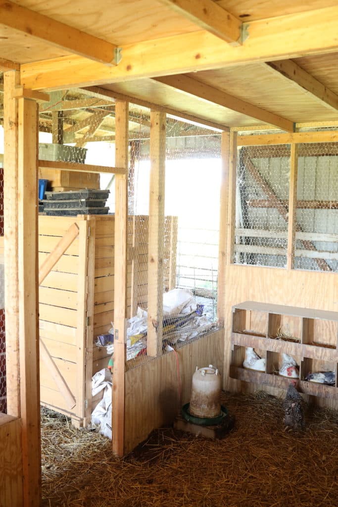 chicken coop in pole barn