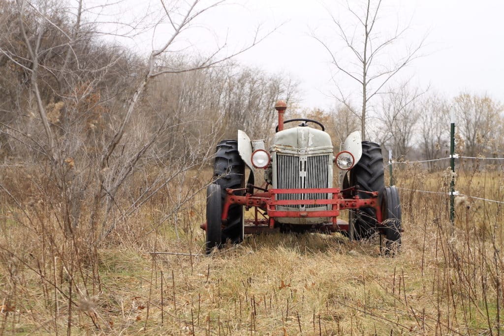 finding farmland with old tractor