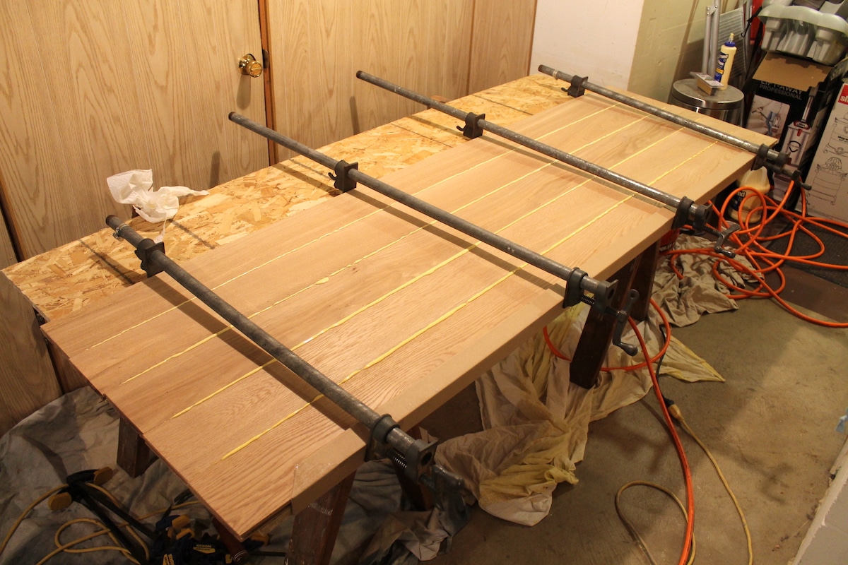 laminating wood flooring to make custom countertops