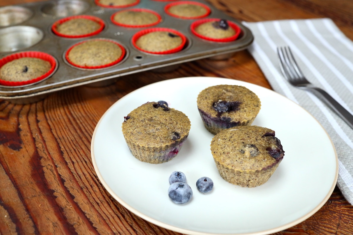 buckwheat muffins in silicone muffine cups
