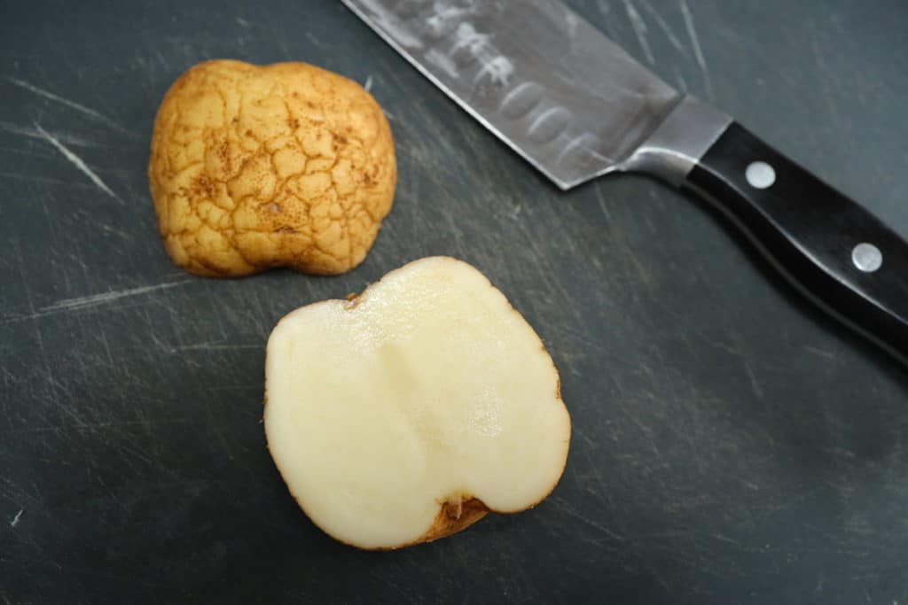 sliced soft potato that still has plenty of moisture inside
