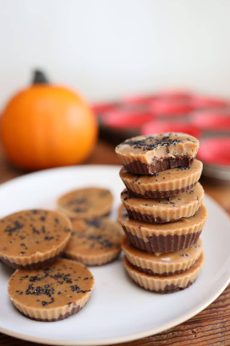 stacked homemade peanut butter cups