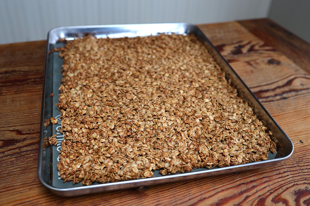pan of gluten and nut free granola