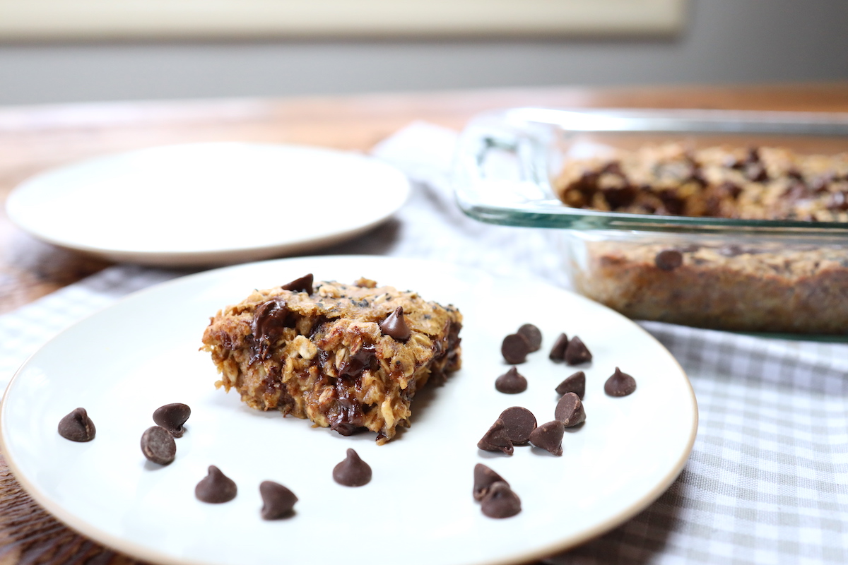 chocolate chip peanut butter banana oat bars