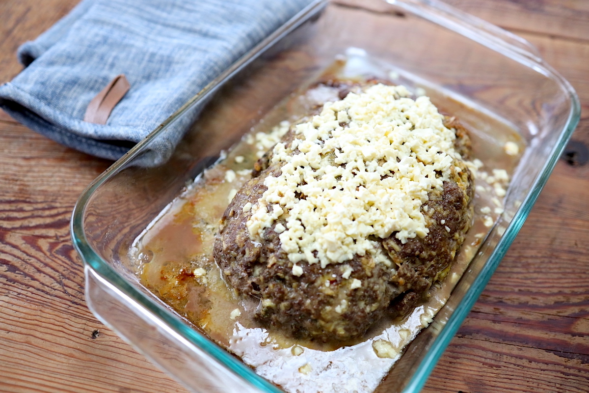 shredded cheese to melt on top of meatloaf