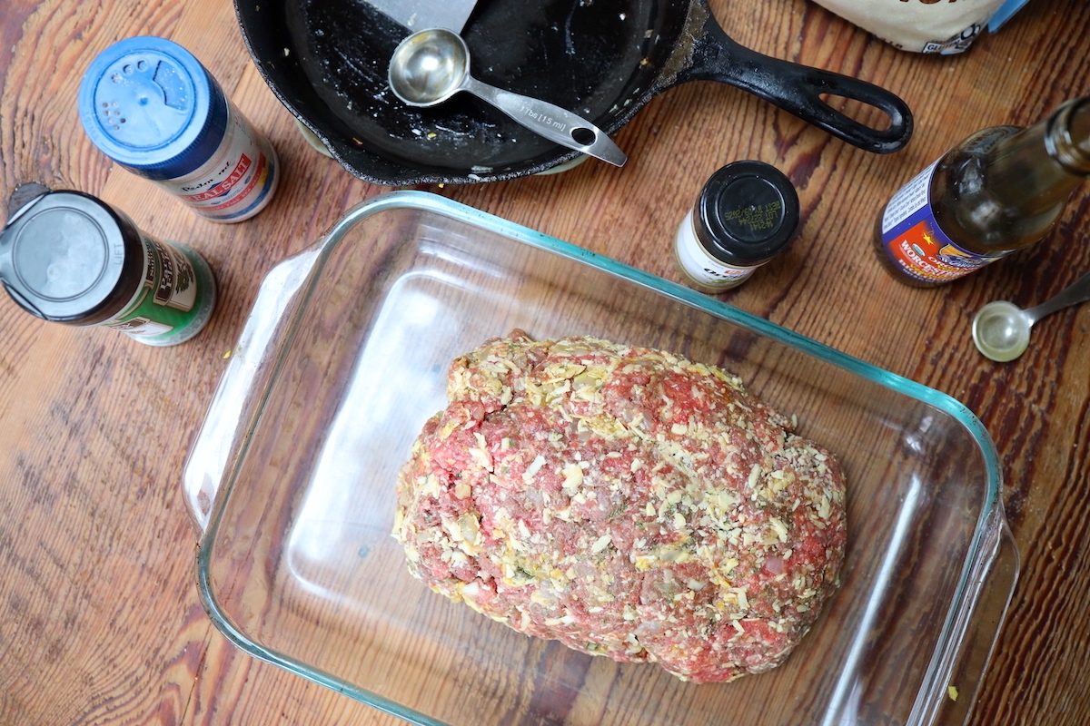 uncooked meatloaf without ketchup