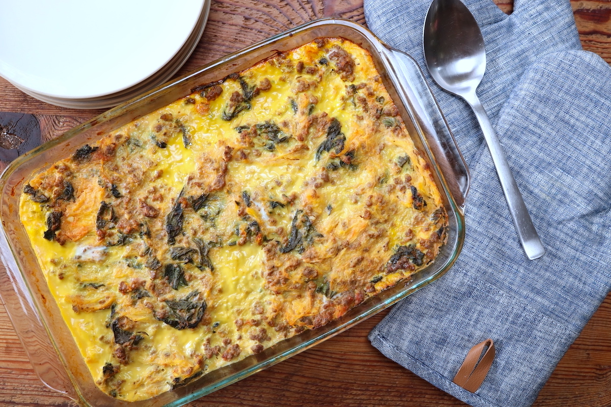 dish of spaghetti squash casserole