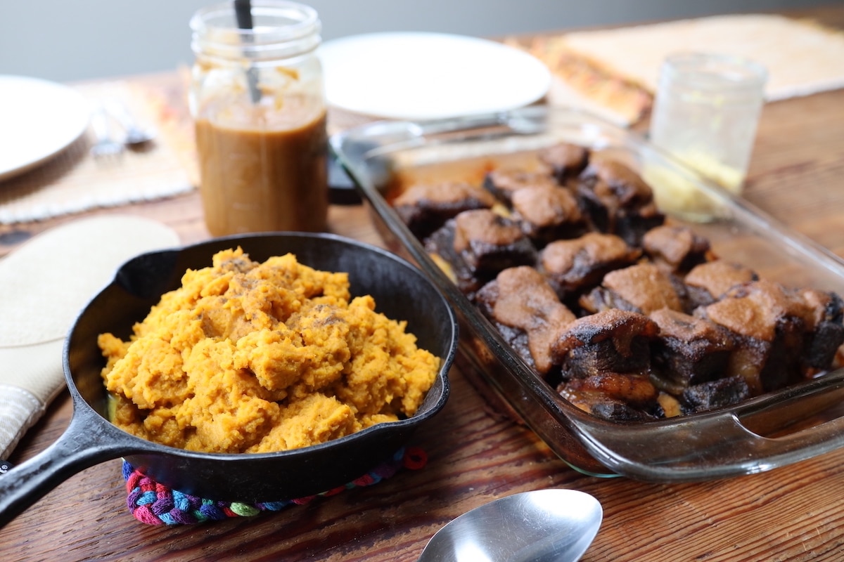 short ribs with side of carrot mash