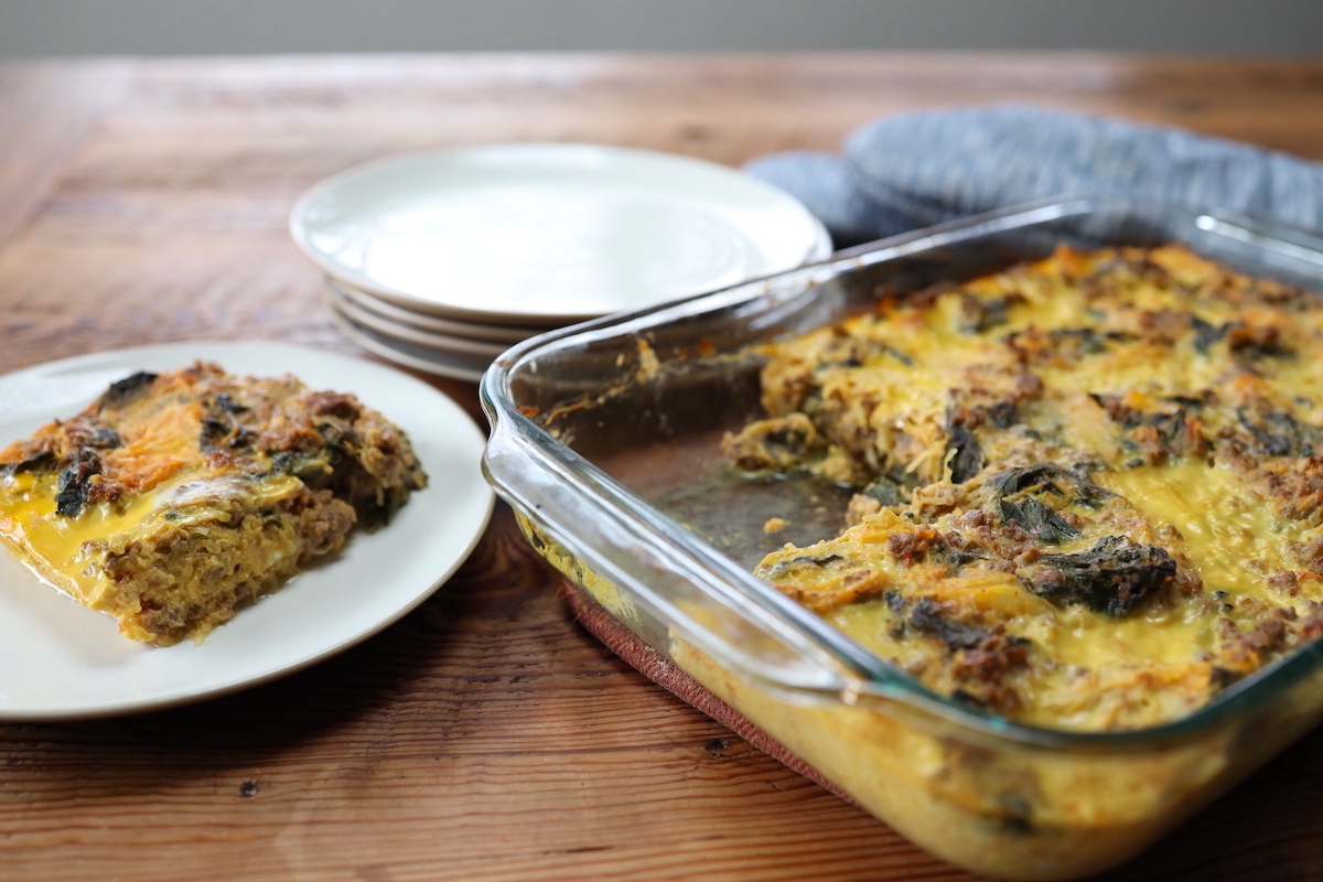 spaghetti squash casserole made with eggs