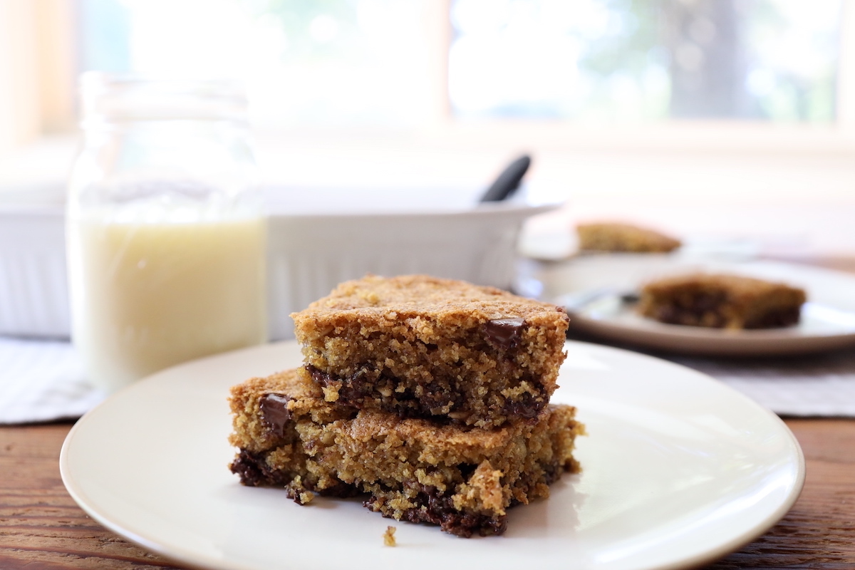 chocolate chip sourdough cookie bar recipe