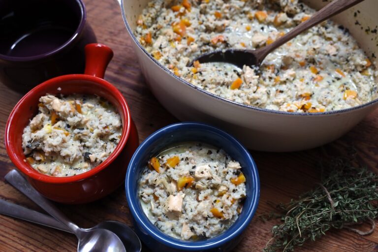 creamy rice and chicken soup