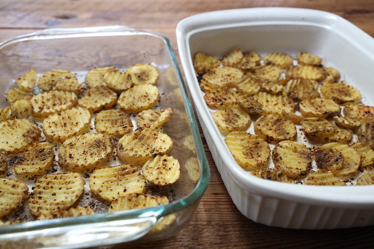 homemade crinkle cut potatoes