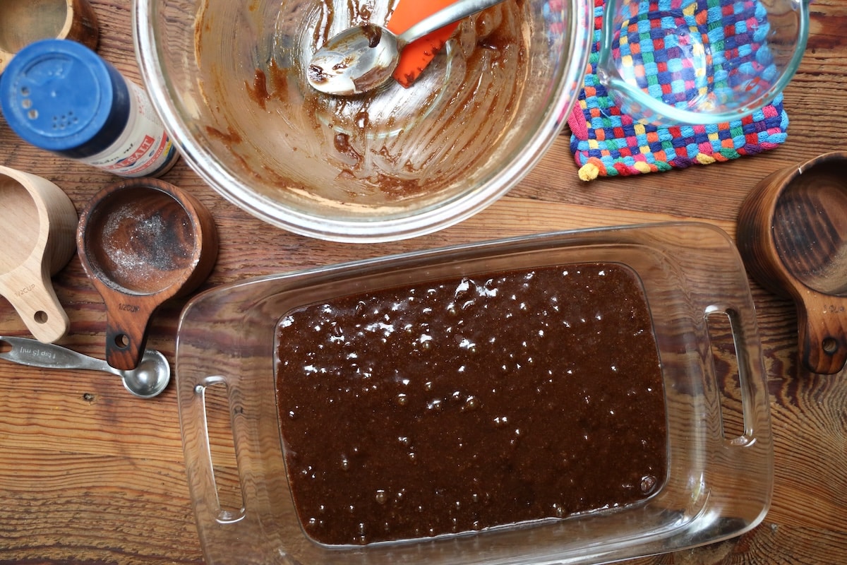 making carob brownies