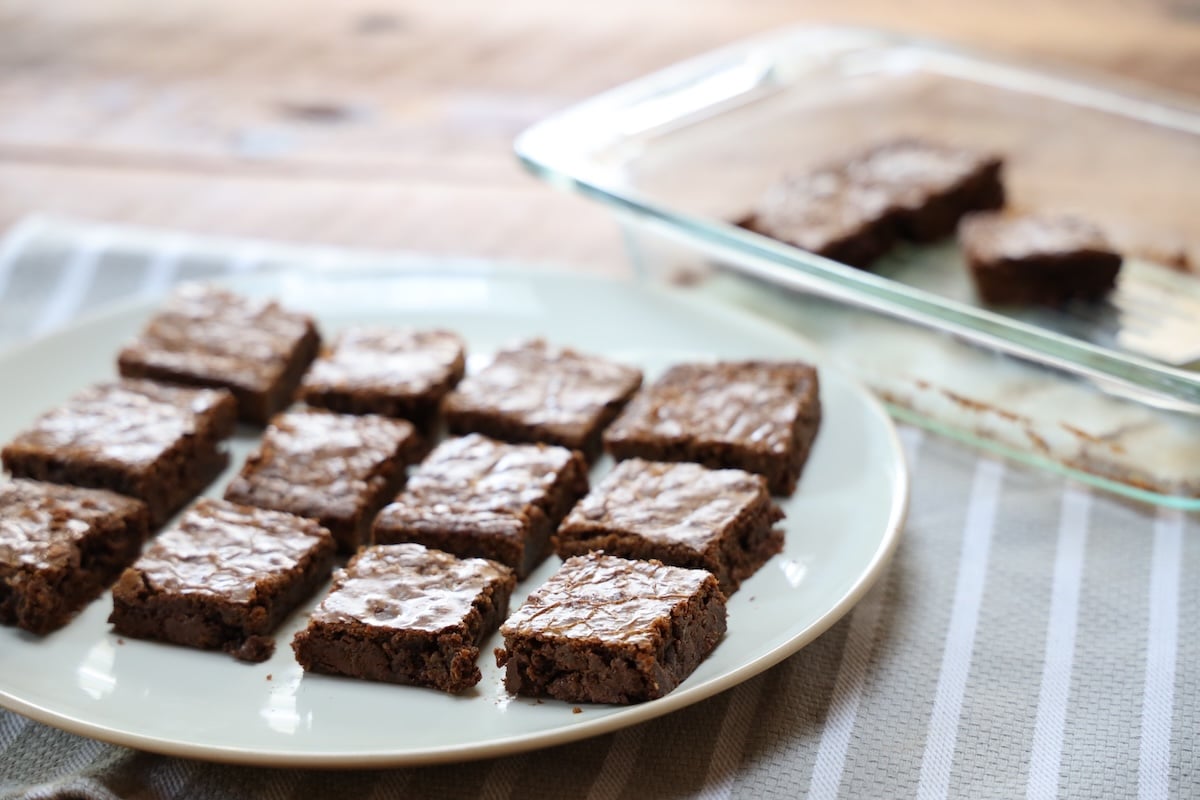 platter of carob brownies