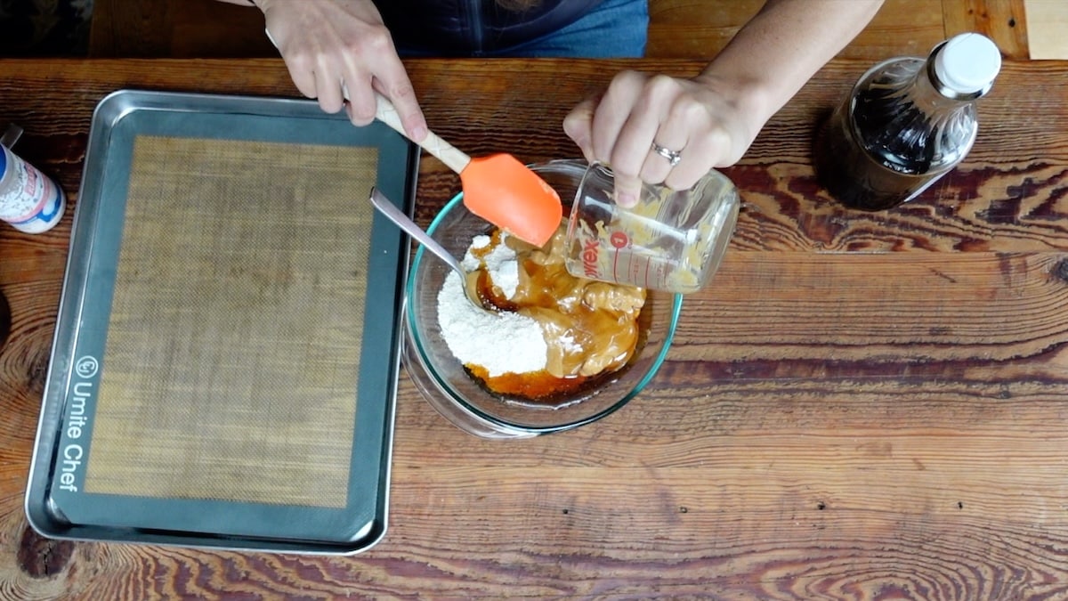 adding maple syrup to healthy buckeyes