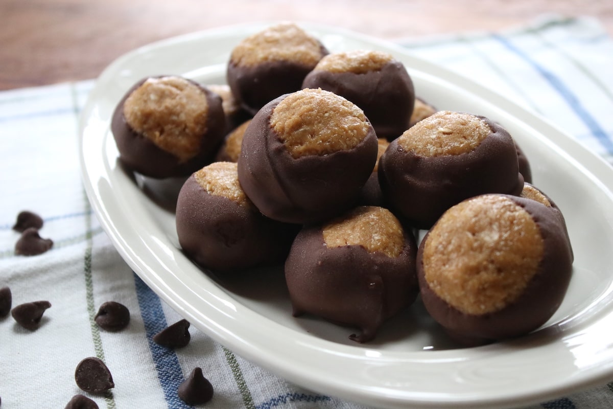 healthy homemade buckeye balls