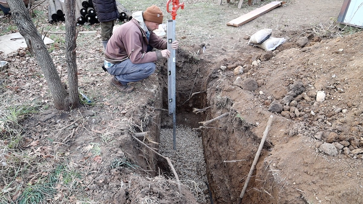 leveling hydrant during install