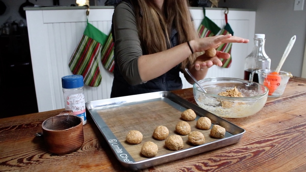 rolling out buckeye balls