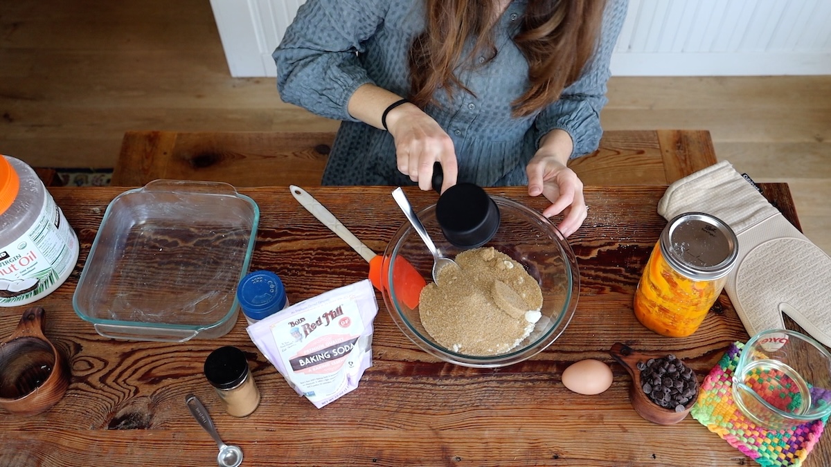 adding brown sugar for pumpkin blondies