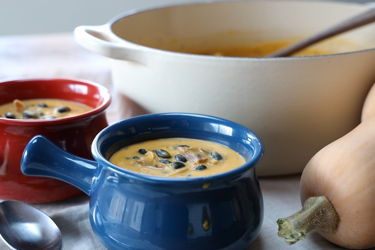 butternut squash soup with chicken and beans