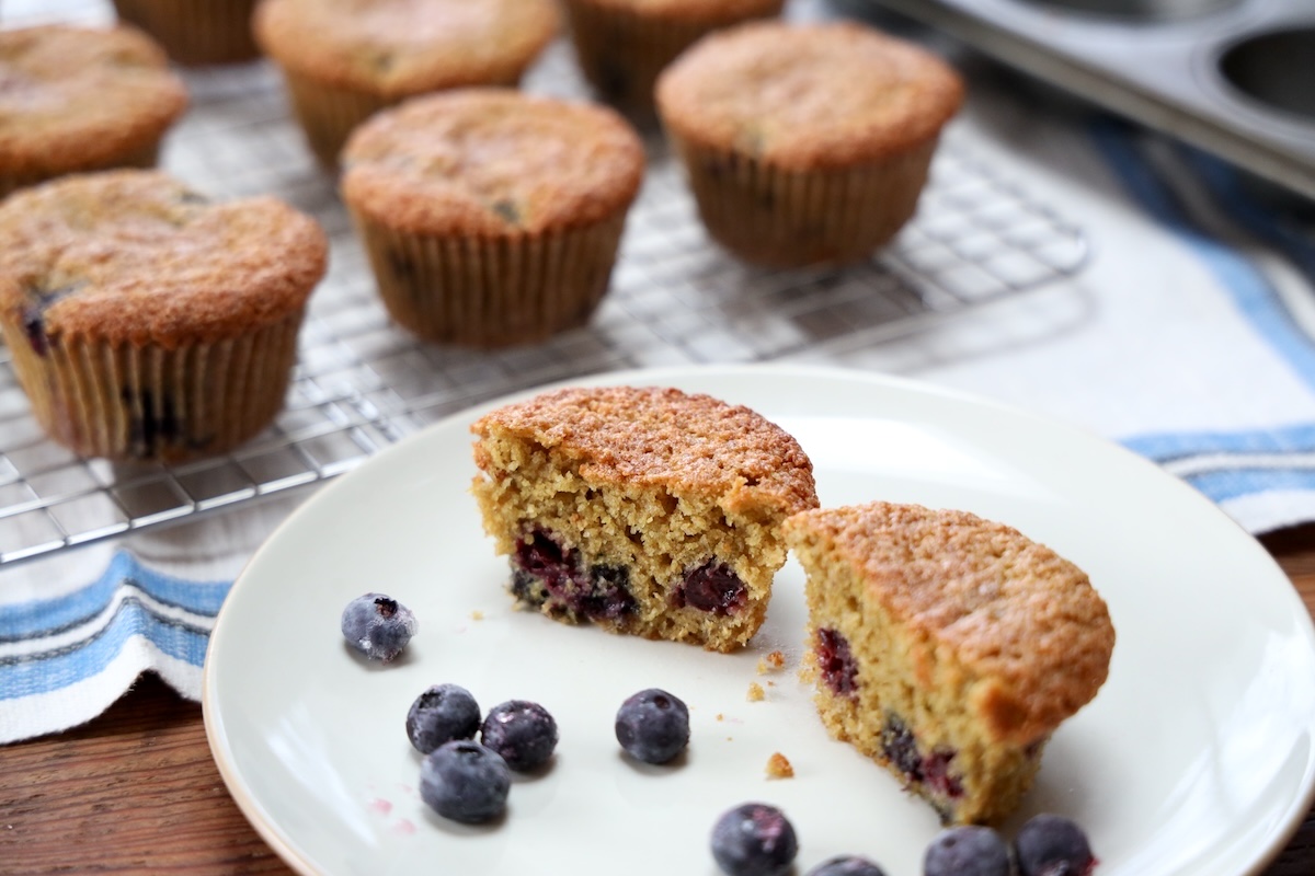 perfect sourdough blueberry muffins