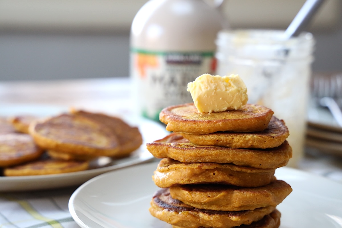 pumpkin pancakes with oats in blender