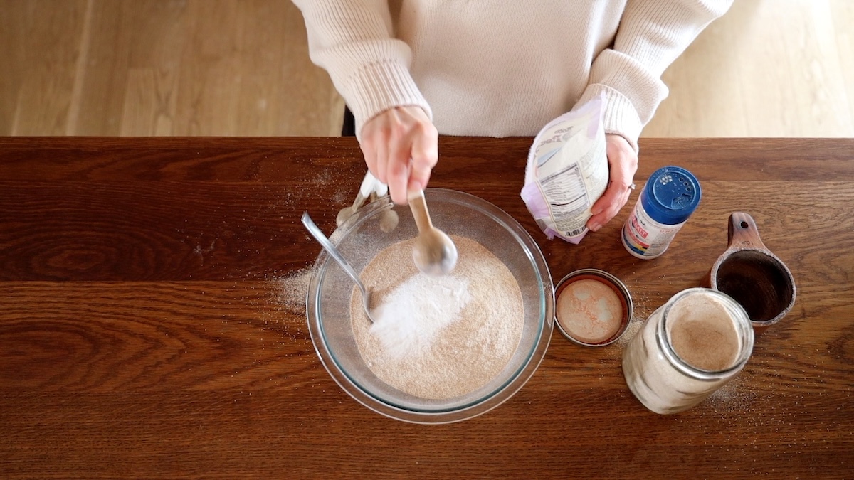 adding baking powder