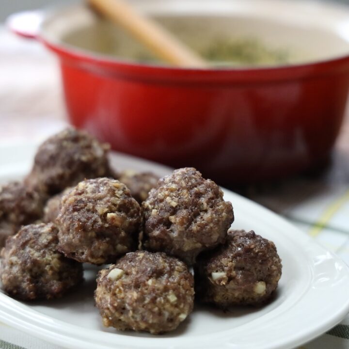 homemade meatballs with cream sauce