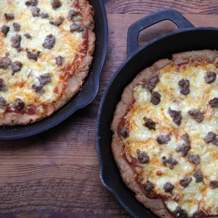 thick yogurt crust cast iron pan pizza