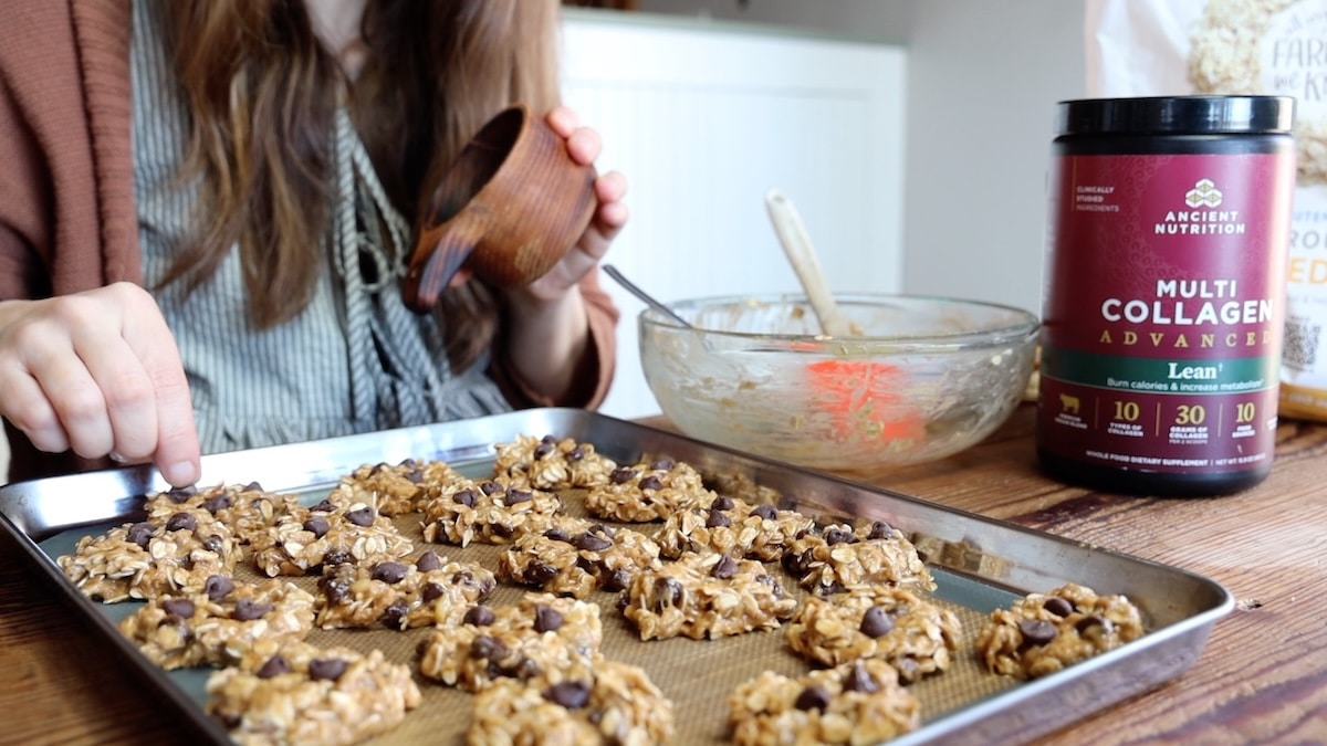 placing chocolate chips on top