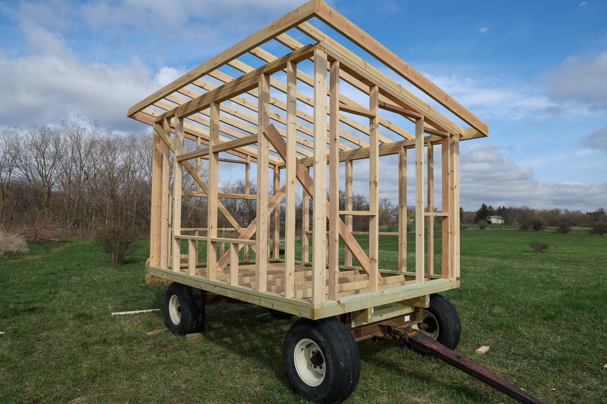 movable chicken coop framing