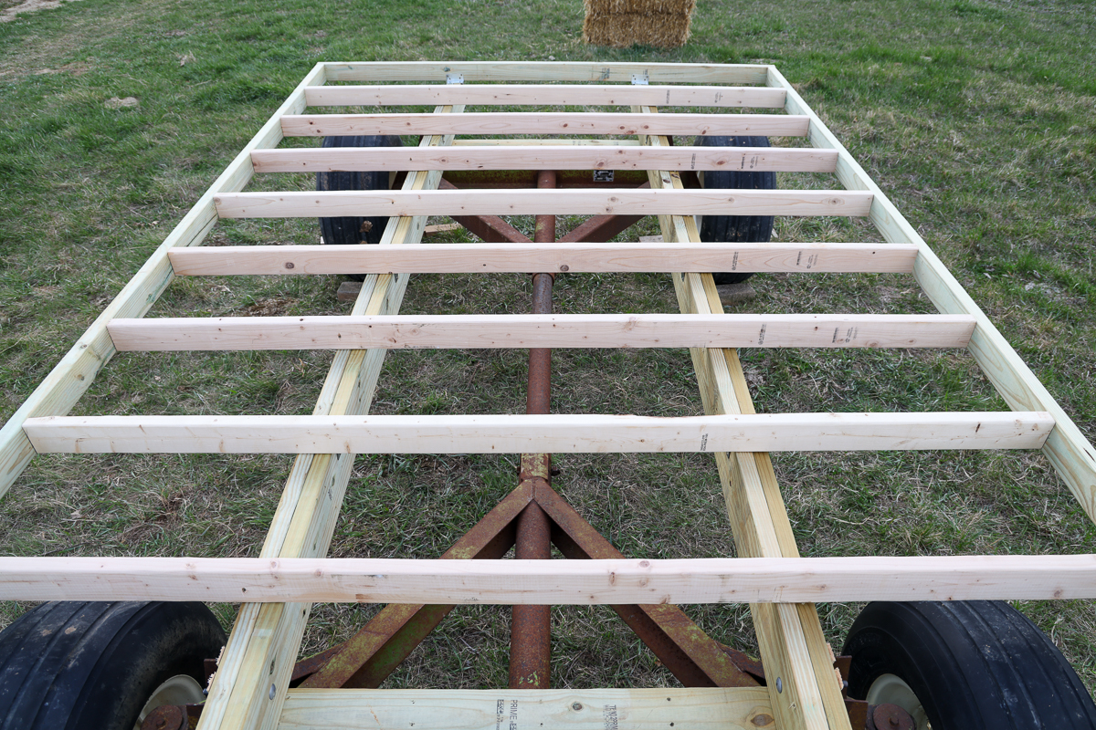 platform fastened to running gear