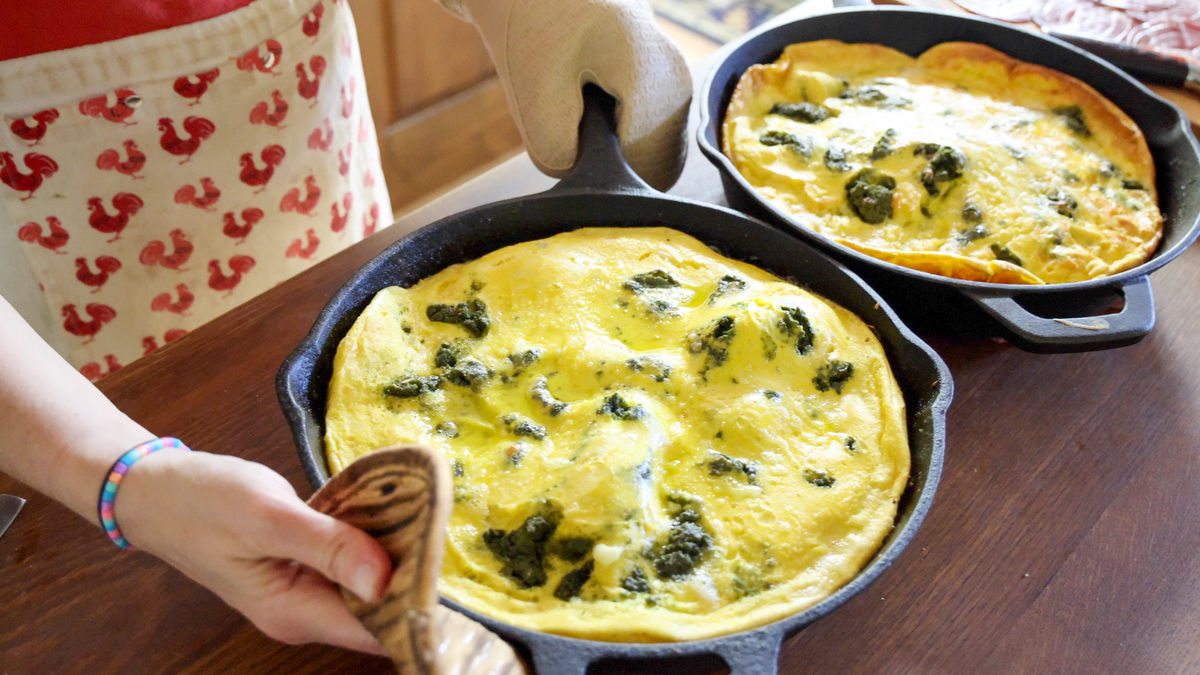 savory dutch pancakes ready to be topped