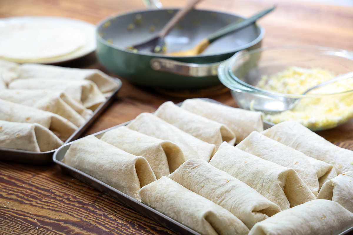 make ahead breakfast burritos batch cooked