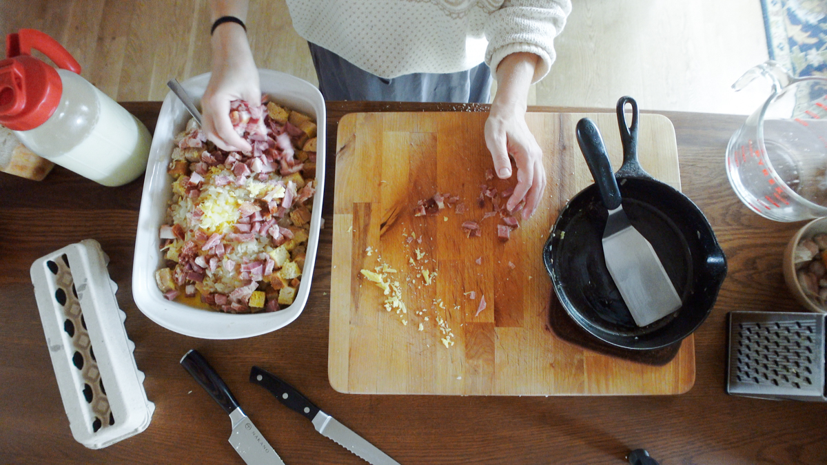 adding ham to strata