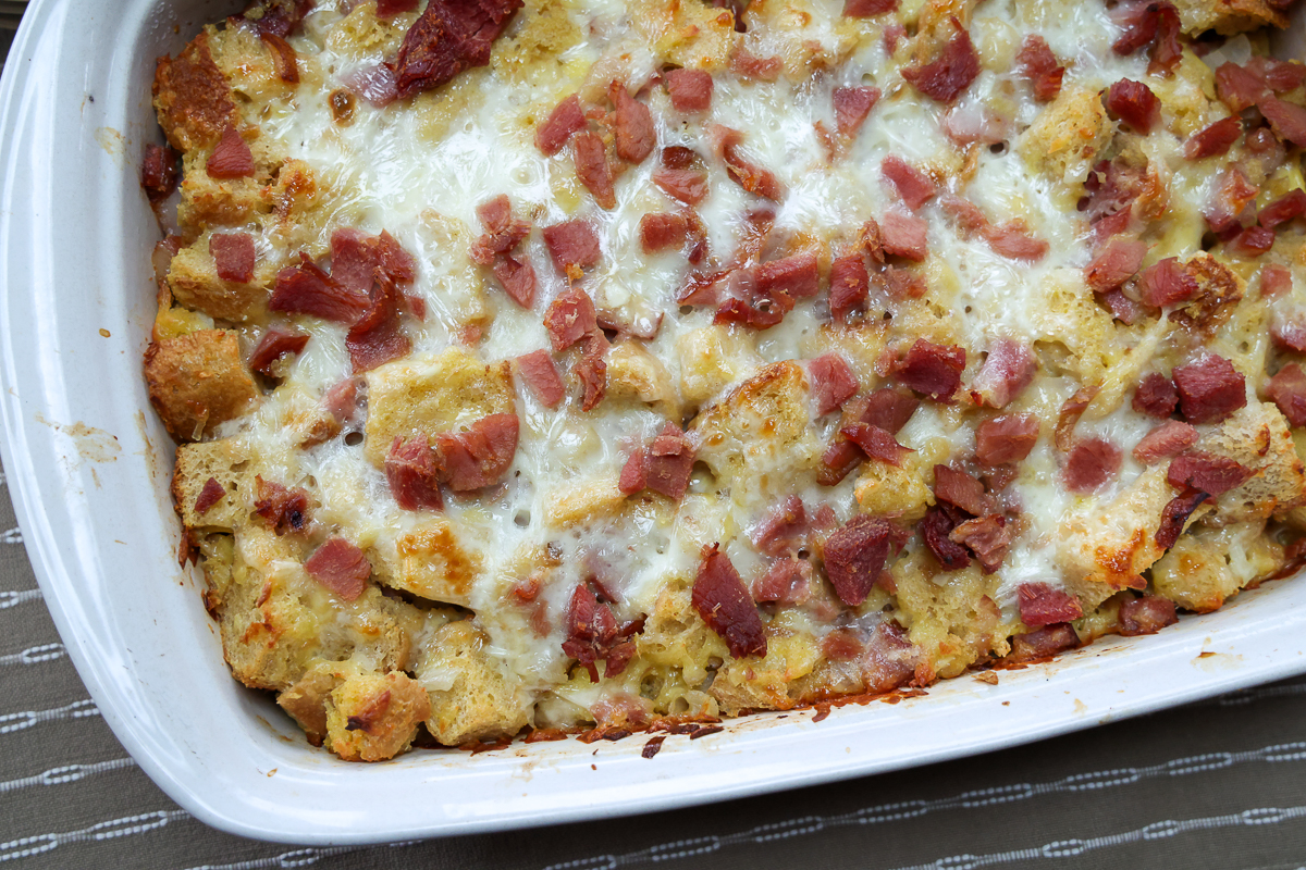 baked ham and cheese strata