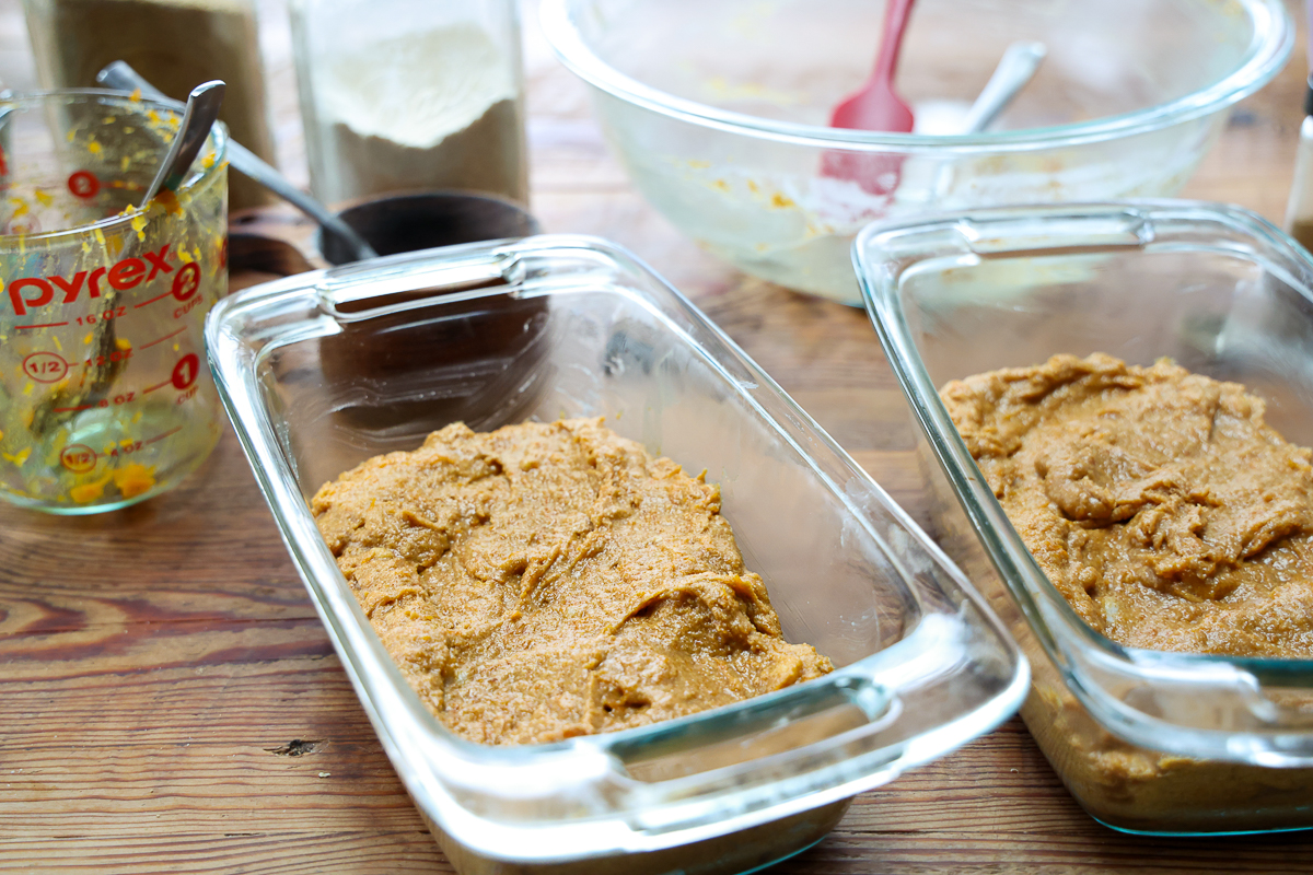 quick butternut squash bread batter