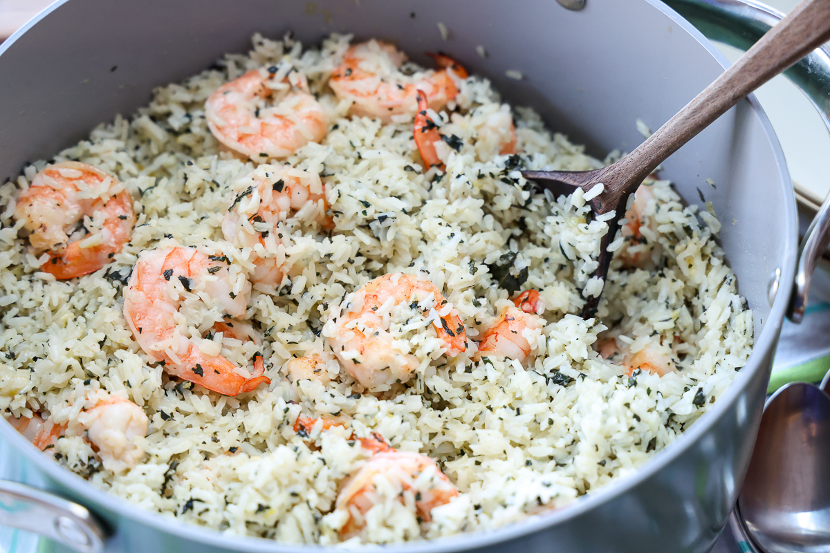 rice and shrimp recipe with creamy texture