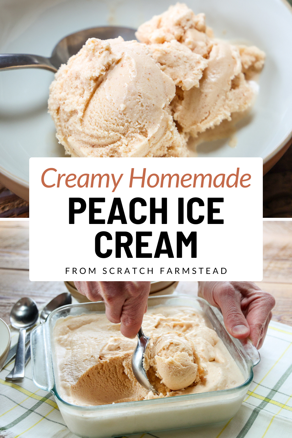 creamy homemade peach ice cream
