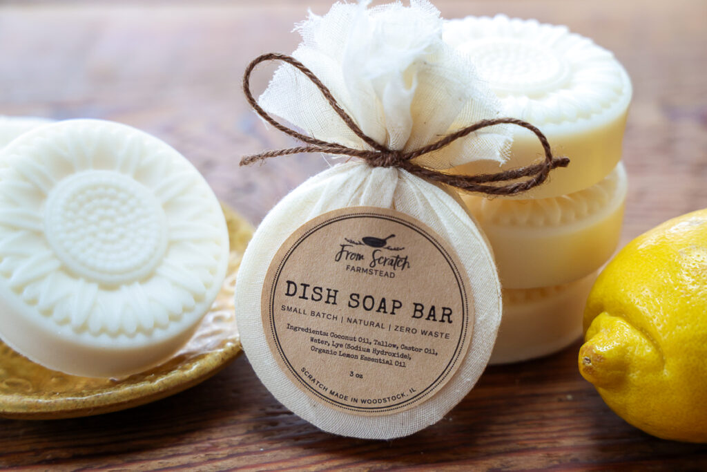 from scratch farmstead dish soap bar