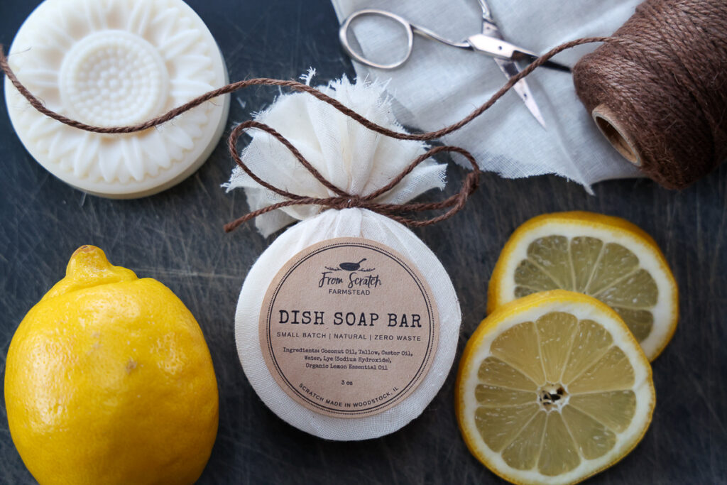 grass fed tallow dish soap bar