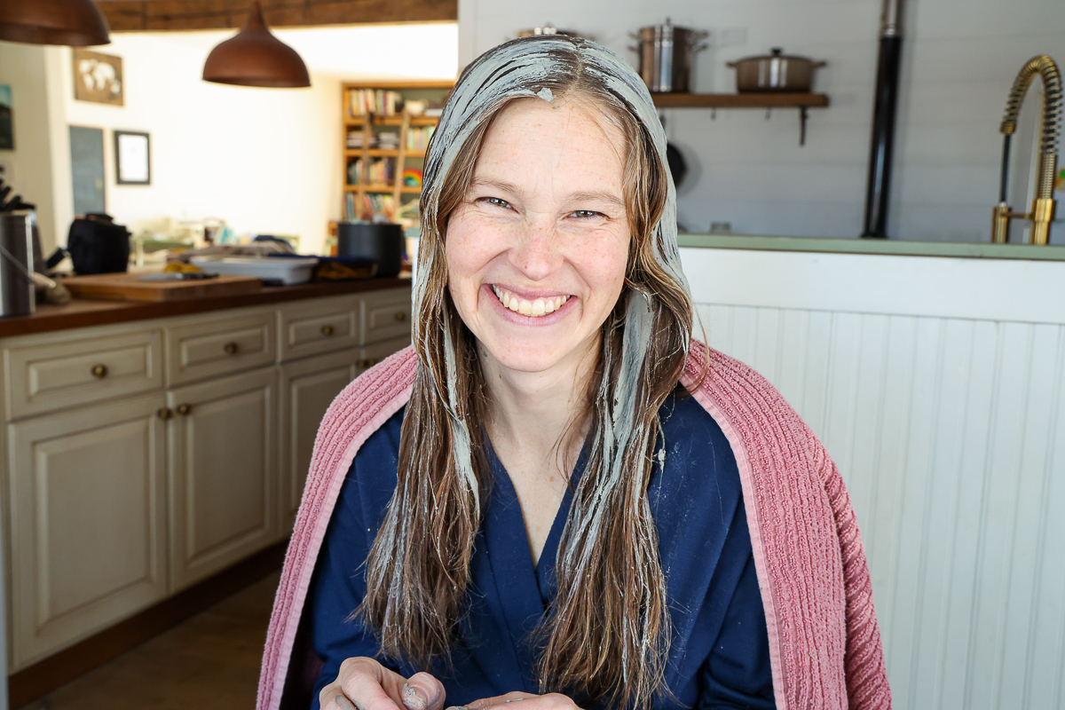 homemade hair mask before rinse