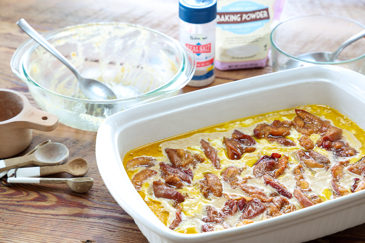 ingredients for easy peach cobbler